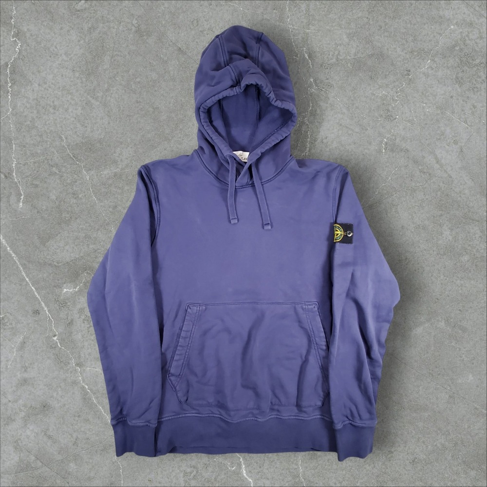 Stone Island Hoodie Mens Large Blue Purple Compass Badge Pullover Sweatshirt